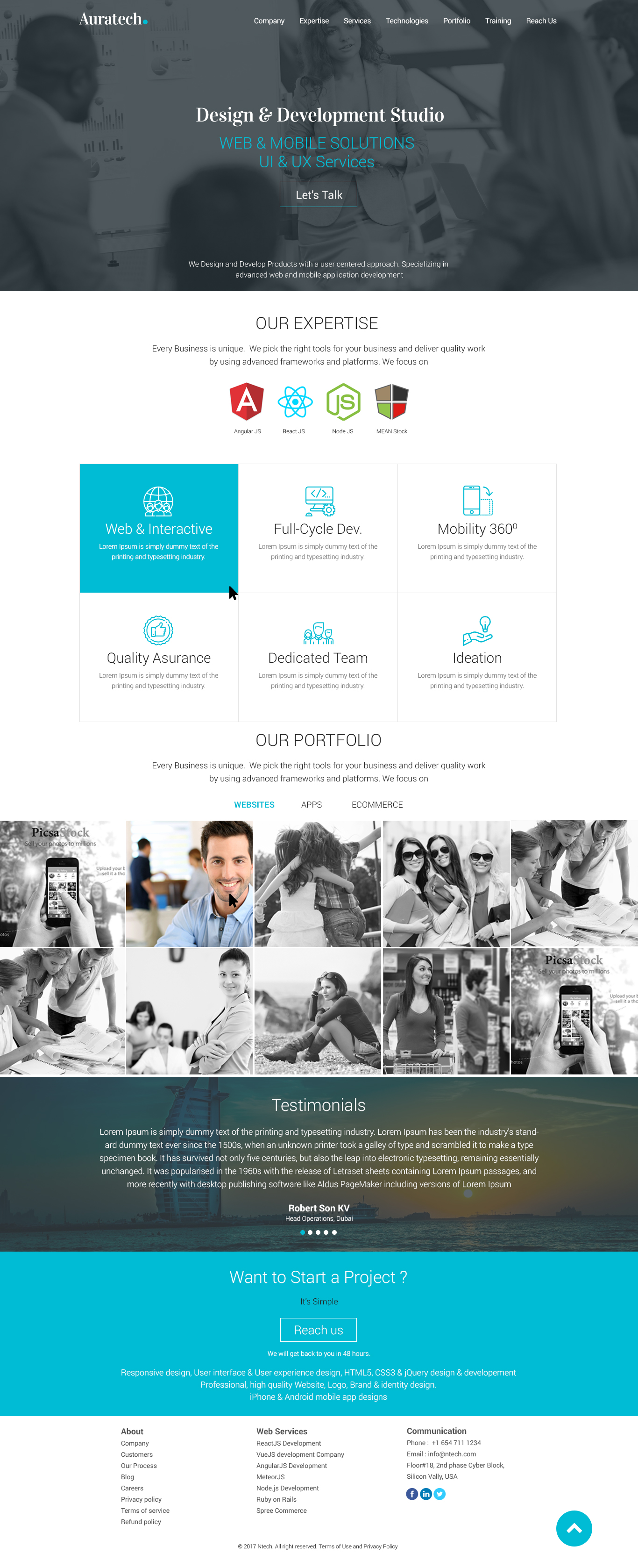 Auratech website design